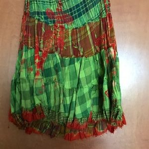 skirt made in India.Multicolor with-gauzy fabric.